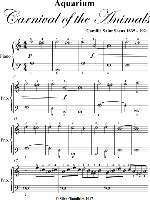 Title details for Aquarium Carnival of the Animals Beginner Piano Sheet Music by Camille Saint Saens - Available